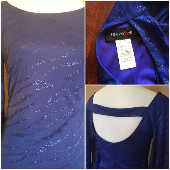 Teeze Me Blue Sparkly Dress - Picture 5 of 5